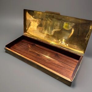 V. Rare- Ralph Lauren Brass/Wood lined jewelry/watch/trinket box. AMAZING